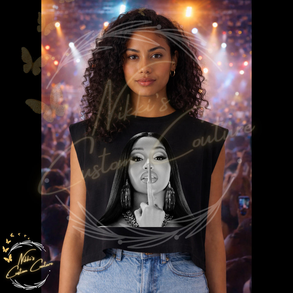 Cardi Shirt, Little Miss Drama, Cardi Crop Top, Muscle Crop Tee, Cardi Merch Top, Hip Hop Streetwear Tee, Concert Outfit