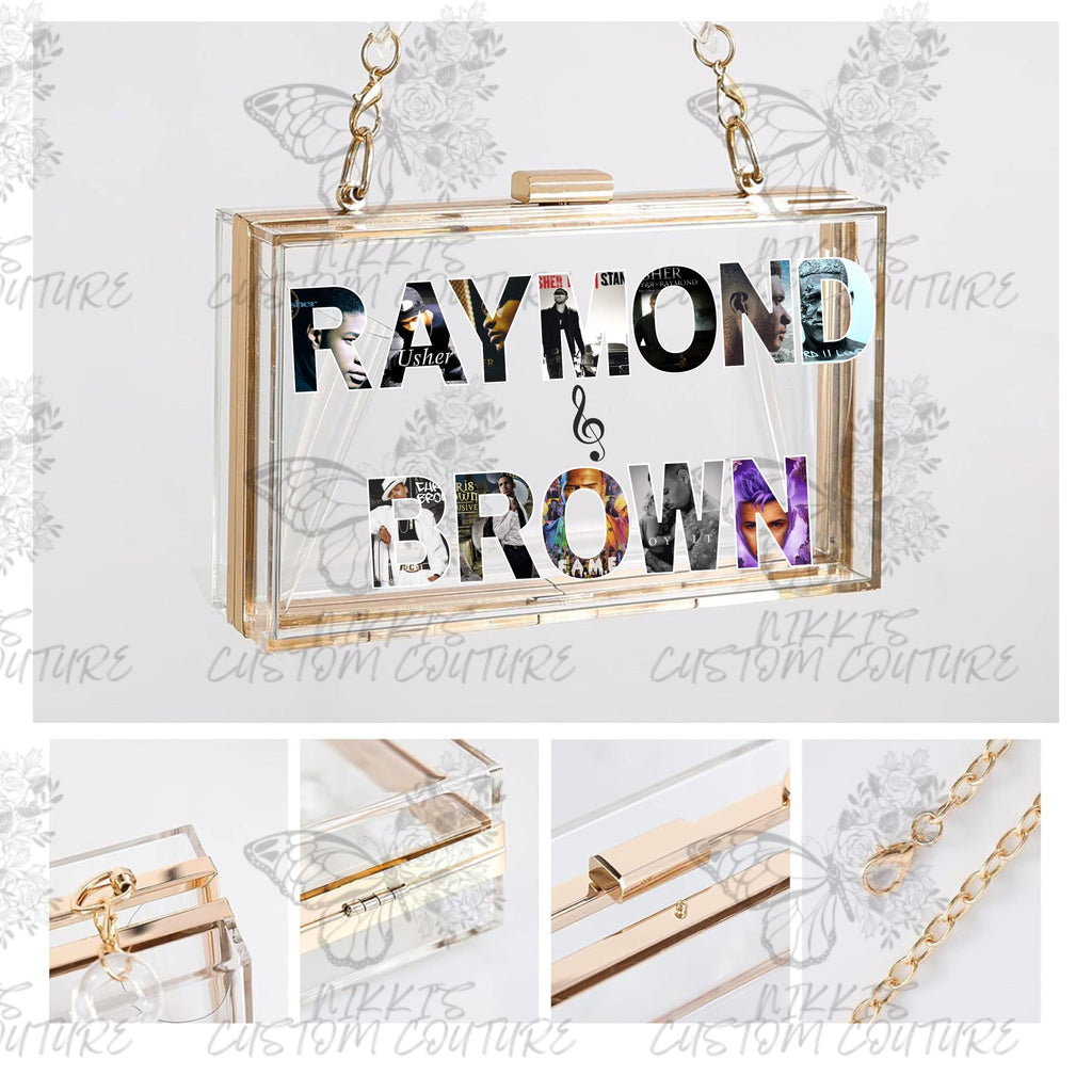 R & B Tour Inspired Purse, Raymond and Brown Bag, Chris Brown and Usher Bag, Stadium Approved Handbag, Concert Handbag, Clear Clutch