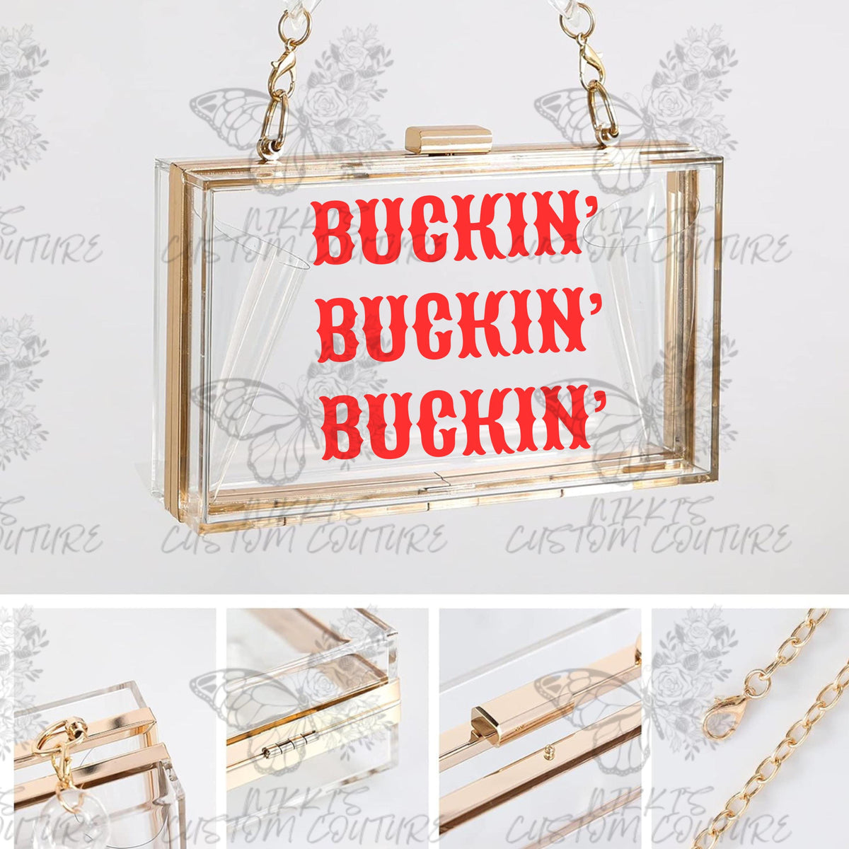 Buckin’ Stadium Bag, Queen Bey Handbag,  Concert Purse, Cowboy Carter Stadium Bag Cowboy Carter-Inspired Acrylic Clutch, Western Glam Purse