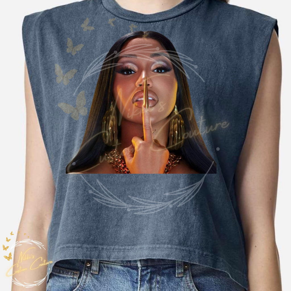 Cardi Shirt, Little Miss Drama, Cardi Crop Top, Muscle Crop Tee, Cardi Merch Top, Hip Hop Streetwear Tee, Concert Outfit