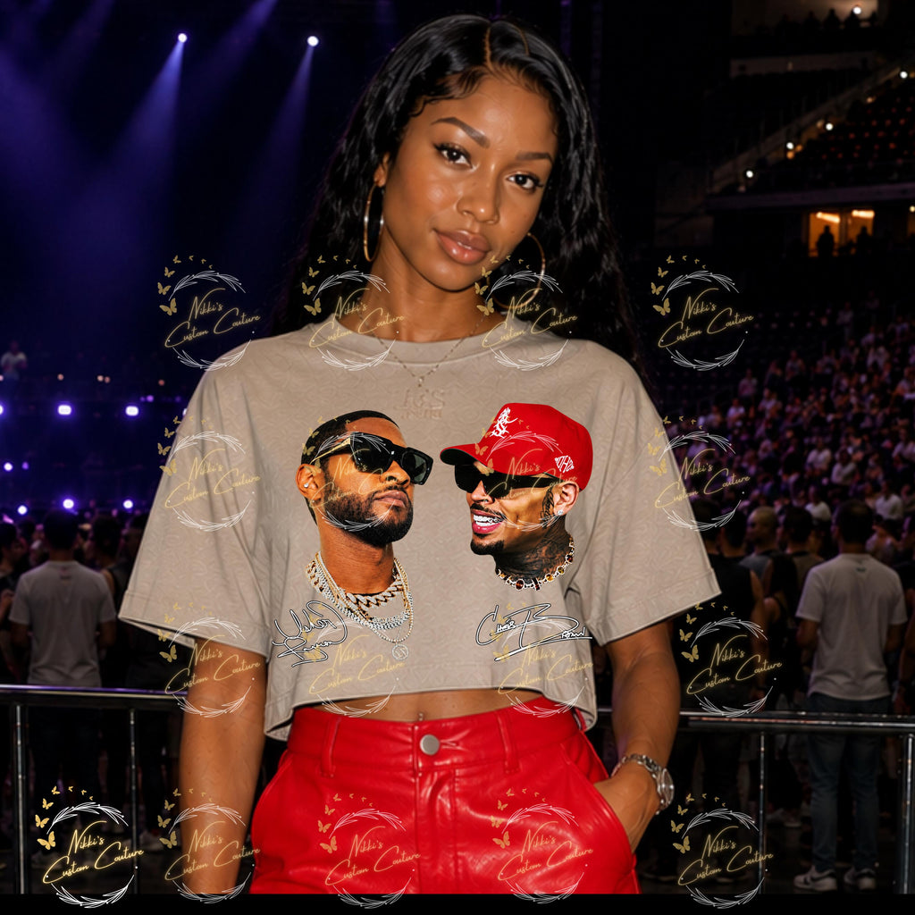 R&B Tour Inspired Muscle Tee, Chris Brown Shirt, Usher Tee, Usher and Chris Brown Shirt, Breezy Tee, Vintage Style Graphic Tee,  Crop Top