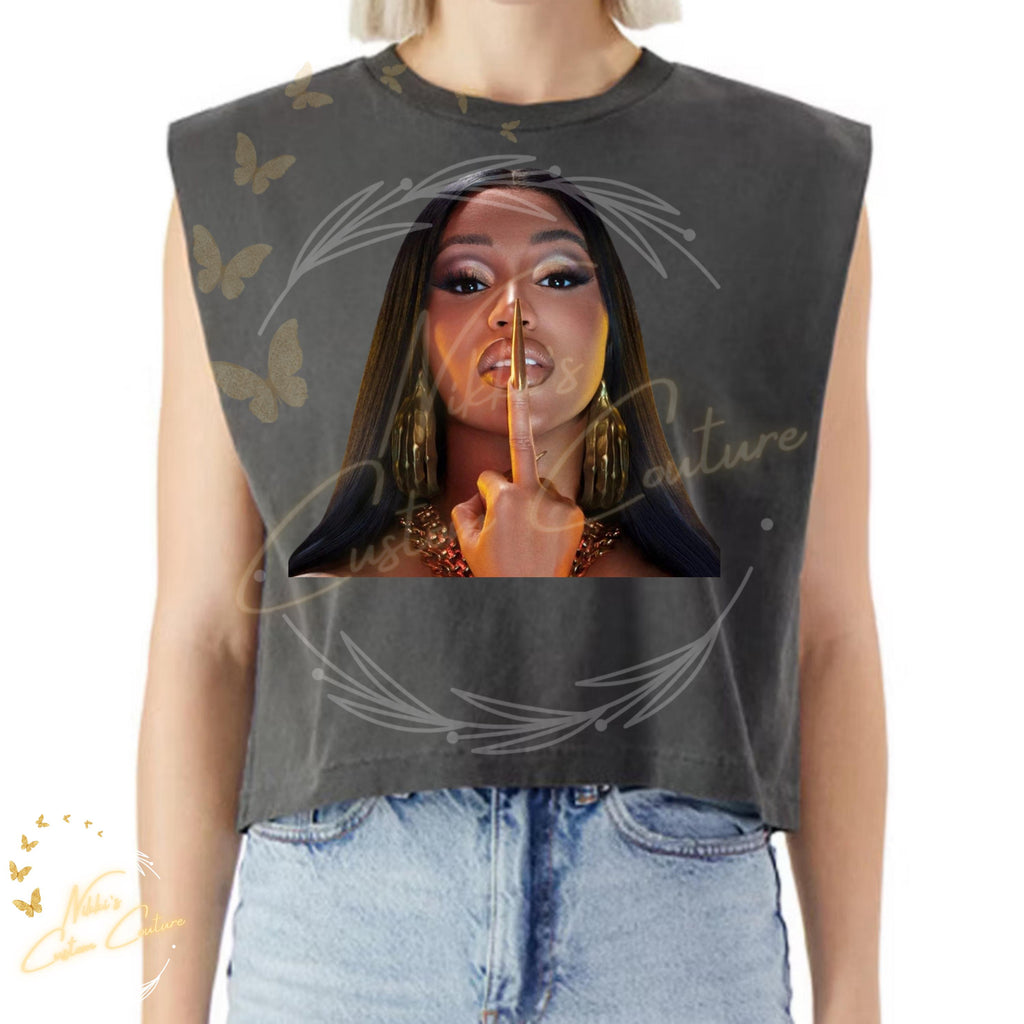 Cardi Shirt, Little Miss Drama, Cardi Crop Top, Muscle Crop Tee, Cardi Merch Top, Hip Hop Streetwear Tee, Concert Outfit