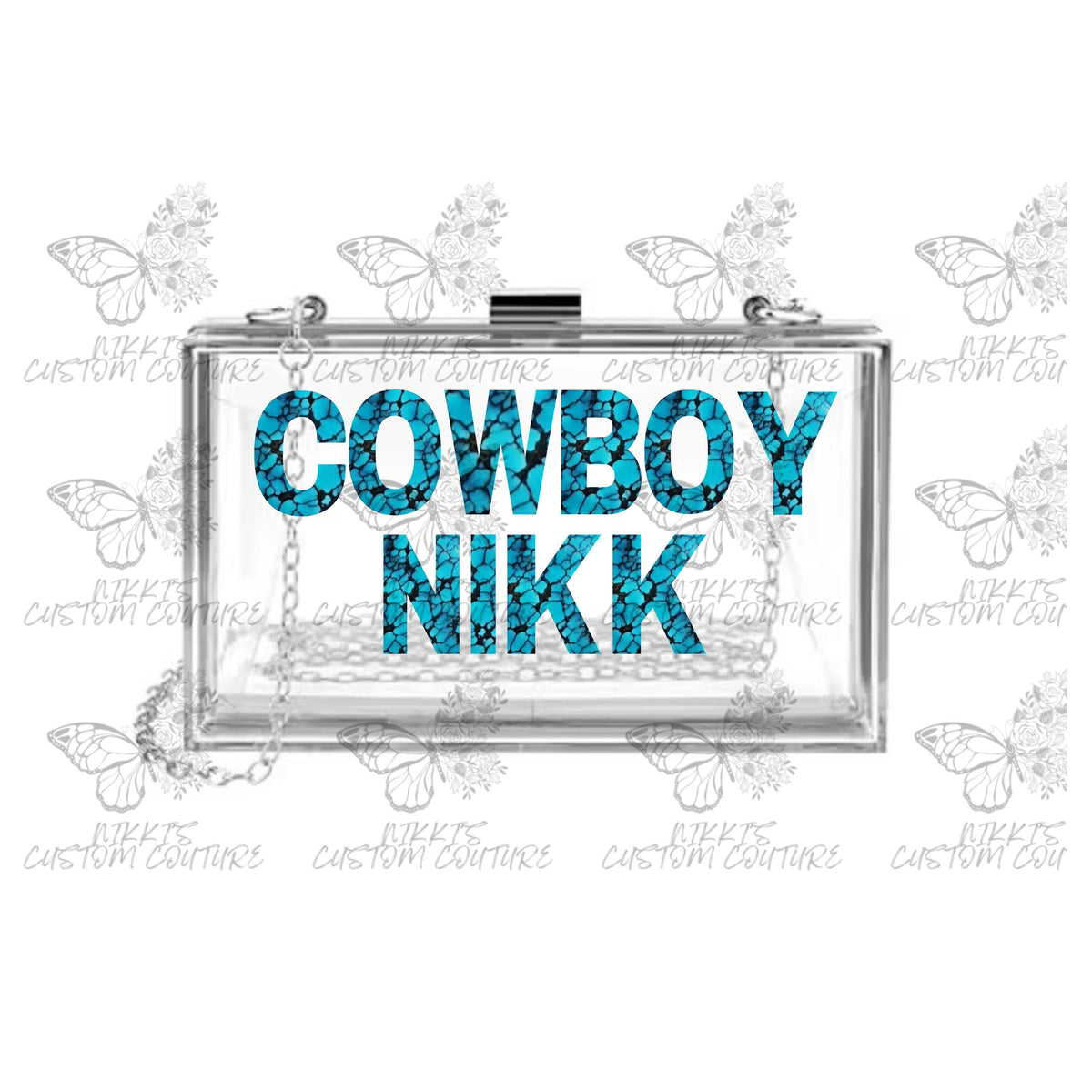 Cowboy Carter Stadium Bag, Queen Bey Handbag,  Concert Purse, Queen Bey Turquoise Grill Acrylic Clutch, Western Glam Purse, Personalized Bag
