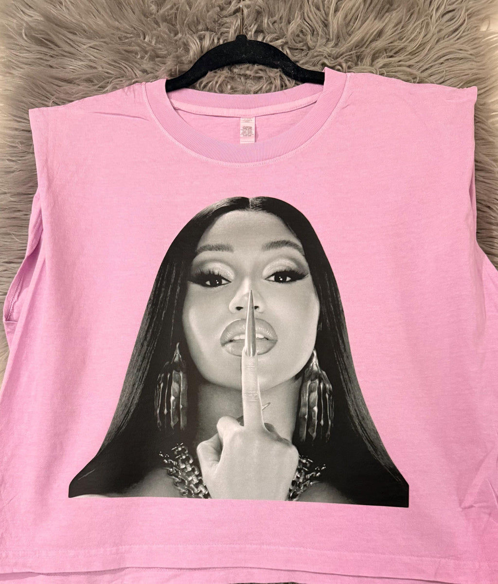 Cardi Shirt, Little Miss Drama, Cardi Crop Top, Muscle Crop Tee, Cardi Merch Top, Hip Hop Streetwear Tee, Concert Outfit